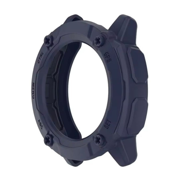 Dark blue protective case for Garmin Instinct 2X Solar Series watch, designed to shield and enhance the watch's durability.