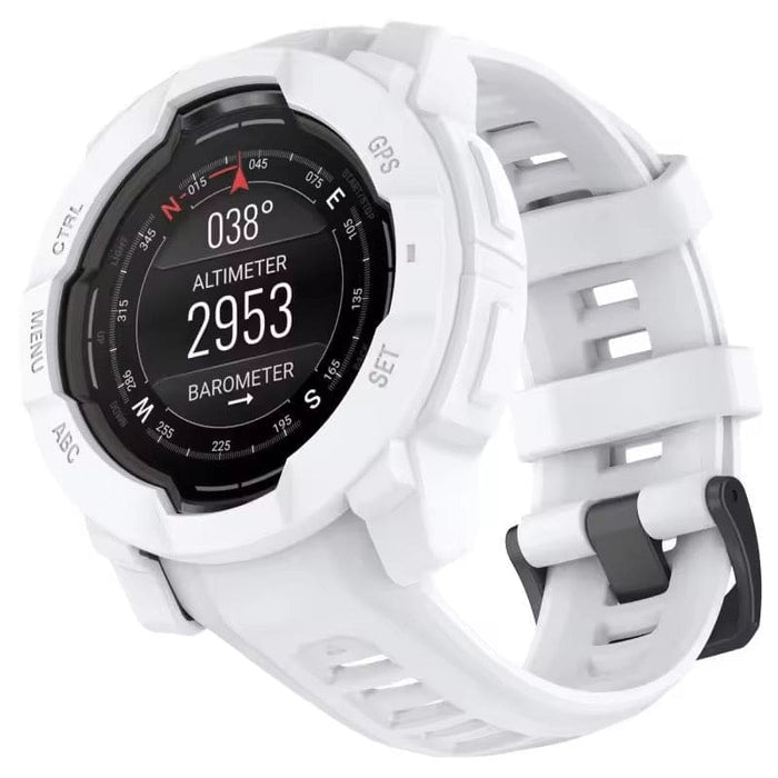 White protective case for Garmin Instinct 3 45mm smartwatch, designed to shield the outdoor smartwatch from scratches and impacts.