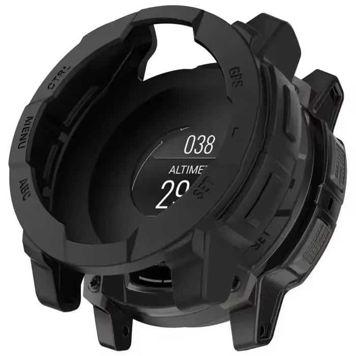 Black Habicare protective case for Garmin Instinct E 45mm watch, providing durable coverage and protection for the device.