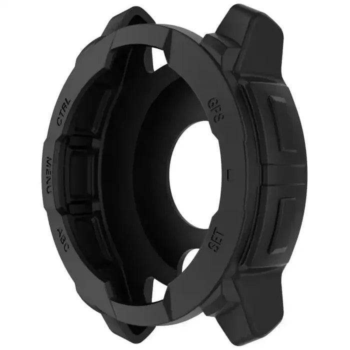 Black Habicare protective case for Garmin Instinct E 45mm smartwatch, providing durable coverage and protection.