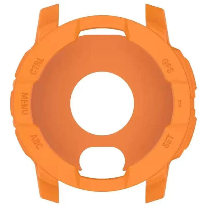 Orange Habicare protective case for Garmin Instinct E 45mm watch, designed to shield the smartwatch from scratches and impacts.