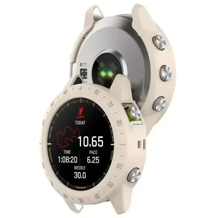 Ivory protective watch case for Garmin MARQ Series by Habicare, designed to safeguard the watch with a sleek cover.