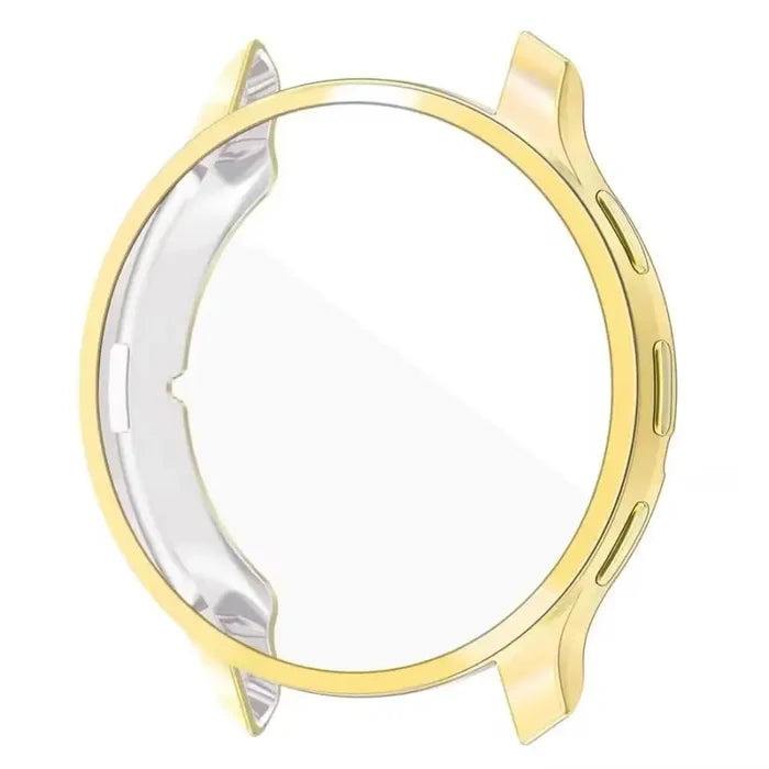 Gold protective watch case by Habicare for Garmin Venu 3S, designed to protect and enhance the smartwatch.