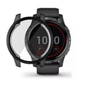 Black protective watch case for Garmin Venu by That Watch Shop, designed to safeguard the smartwatch.