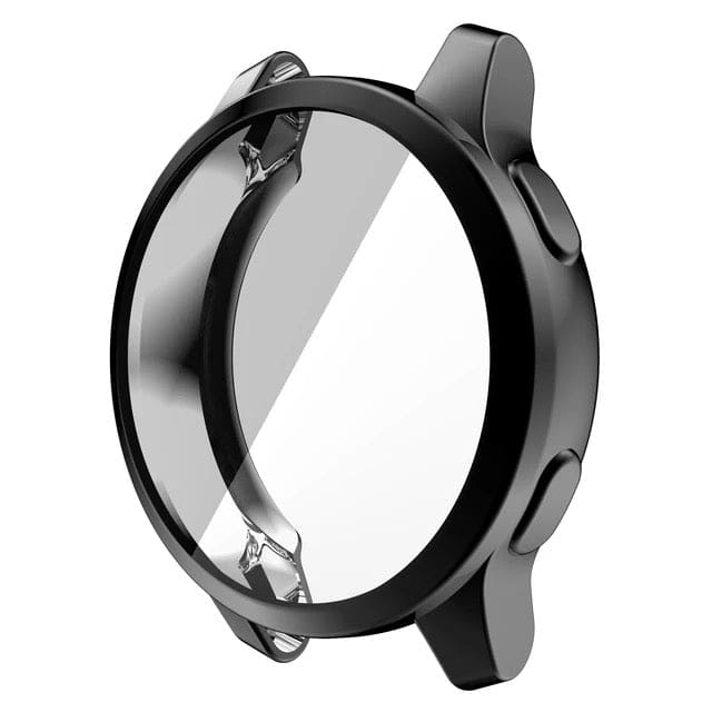 Black protective watch case for Garmin Venu, durable and snug-fitting, designed to safeguard the smartwatch from scratches and impacts.
