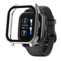 Clear protective watch case for Garmin Venu Sq 2 Series, made by That Watch Shop, shown fitted on the smartwatch.
