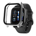 Clear protective case for Garmin Venu Sq 2 Series watch by Habicare, shown fitted on the watch with transparent plastic cover.
