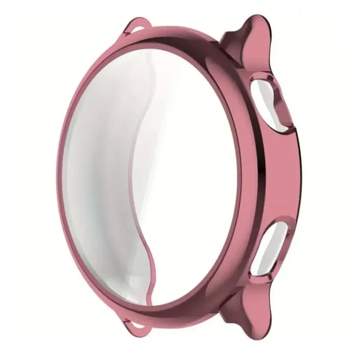 Pink Habicare protective case for Garmin Vivoactive 6 smartwatch, showing the snug fit and durable material.