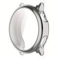 Transparent protective case for Garmin Vivoactive 6 watch, silver color, designed to shield the device from scratches and impacts.