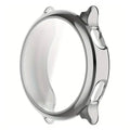 Silver Habicare protective watch case for Garmin Vivoactive 6, shown fitted around the smartwatch with a sleek design.