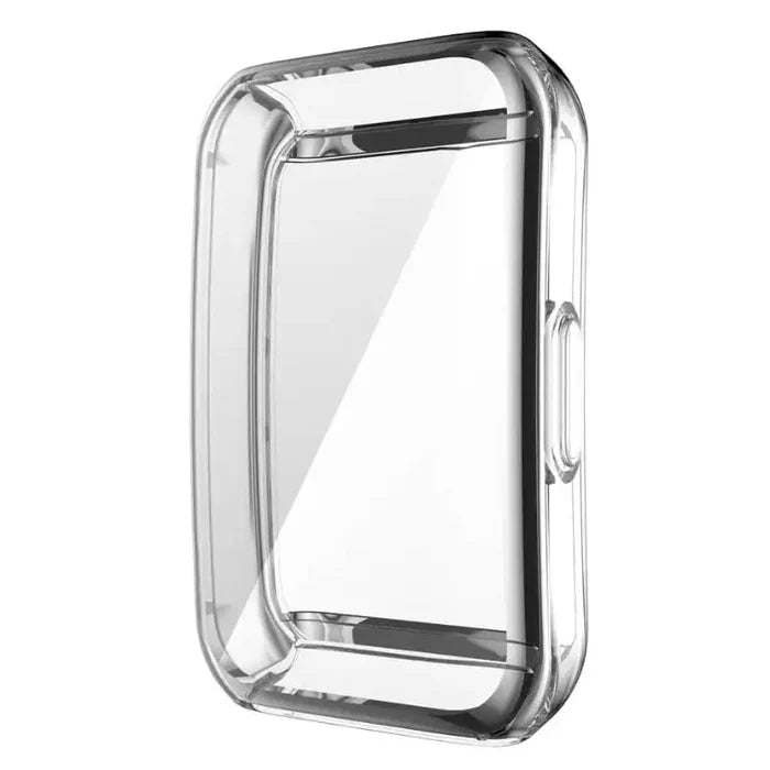 Clear Habicare protective case for Huawei Band 6, providing screen and band protection with a slim, transparent design.