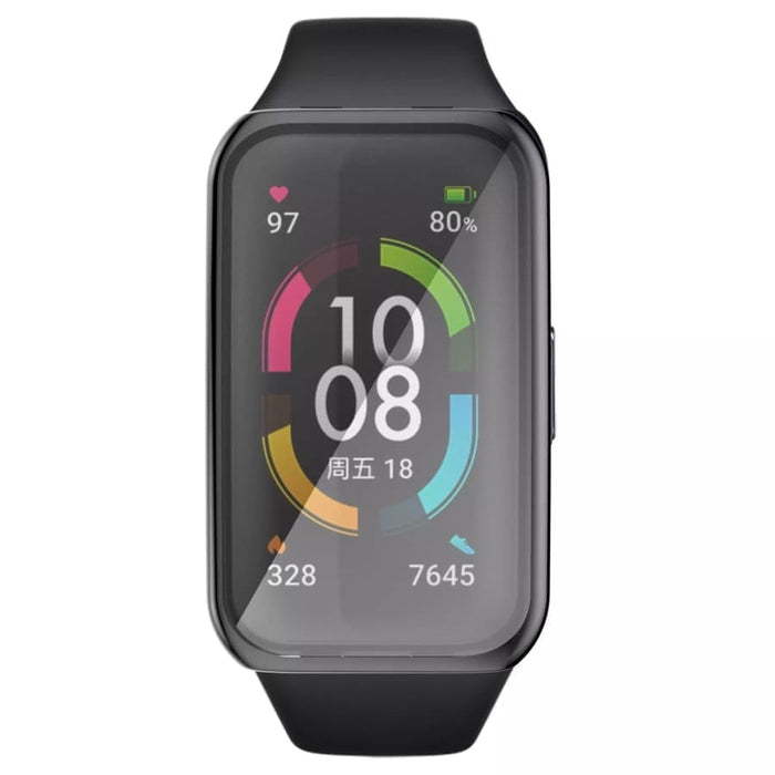 Black protective case for Huawei Band 8 and 9, designed to safeguard the watch with a slim, durable cover.