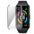Clear protective case for Huawei Band 8 and 9 by Habicare, designed to shield the watch while showcasing its design.
