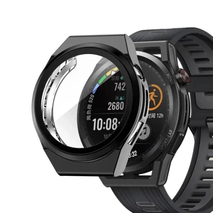 Black Habicare protective case for Huawei GT Runner watch, featuring a durable design and precise fit.