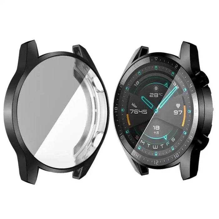 Black protective case for Huawei GT3 42mm smartwatch, designed to safeguard and enhance the watch's appearance.