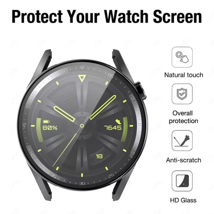 Black protective case for Huawei GT3 42mm smartwatch, designed to safeguard the screen and body of the watch.