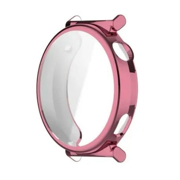 Pink protective watch case for Huawei GT5 46mm, designed to safeguard the smartwatch from scratches and impacts.