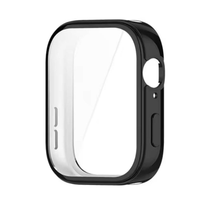 Black protective case for Huawei Watch Fit 5 with screen protector, designed to safeguard the watch from scratches and impacts.