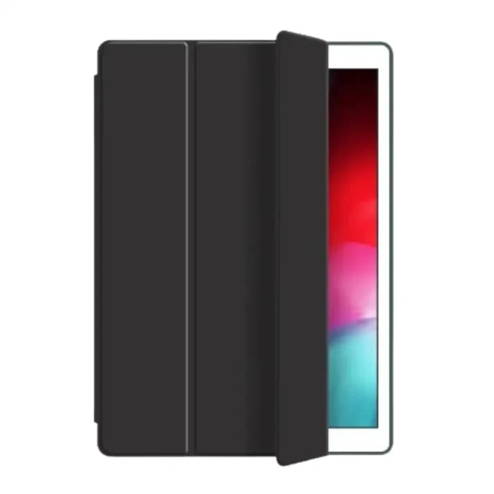 Black Habicare 9eight5 protective case for iPad series, featuring durable material and precise cutouts for screen and ports.