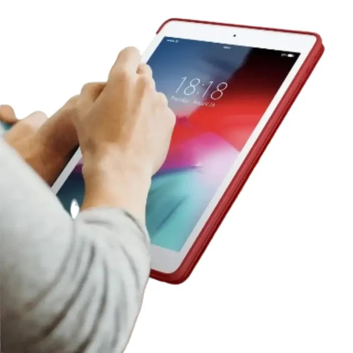 Light pink 9eight5 protective case for iPad series by Habicare, showing the sleek design and sturdy build.