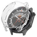 Clear protective case for OnePlus Watch 3 46mm, made by That Watch Shop, shown on the watch with transparent coverage.