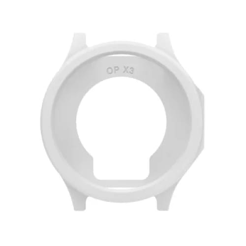 White silicone protective case for OnePlus Watch 4, designed to shield the smartwatch from scratches and impacts.