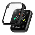 Black protective watch case for Oppo Watch 2 (46mm) by That Watch Shop, showing the sleek, form-fitting design fitting the watch.