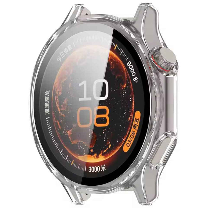 Clear protective case for Oppo Watch X3, fits snugly around the smartwatch, providing durable shield and transparent design.