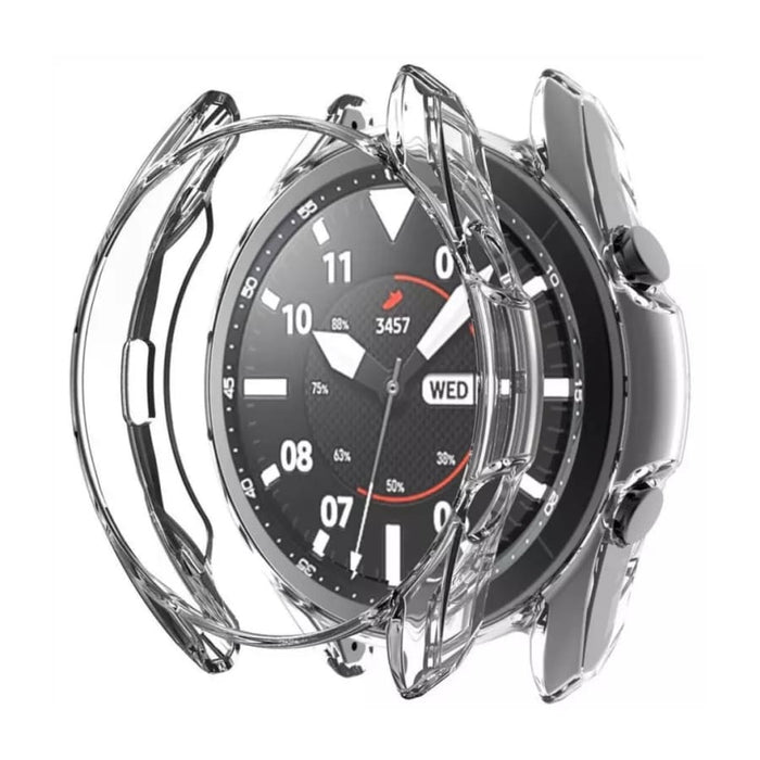 Clear protective case for Samsung Galaxy Watch 3 41mm, designed to safeguard the smartwatch with a transparent, durable cover.
