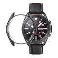 Black Habicare protective case for Samsung Galaxy Watch 3 45mm, providing durable coverage and style for the smartwatch.