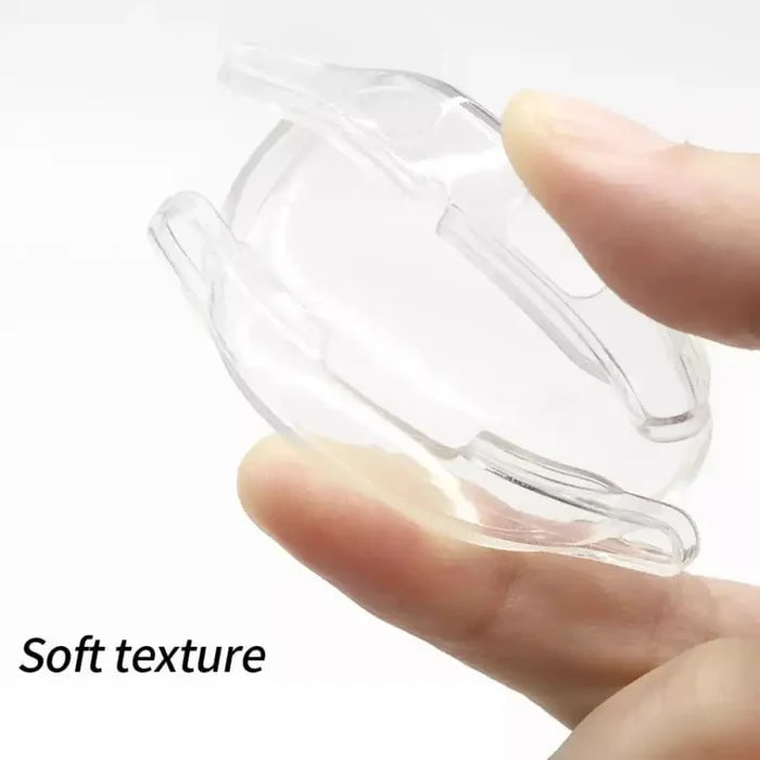 Clear protective case for Samsung Galaxy Watch 4 40mm by Habicare, showing the transparent watch case on the device.