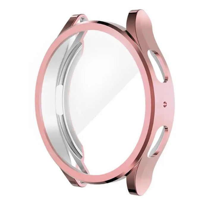 Rosegold protective watch case for Samsung Galaxy Watch 6 Classic 43mm, showcasing durable cover on a stylish smartwatch.