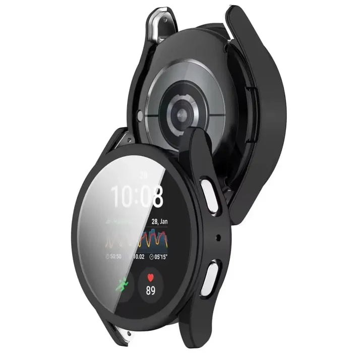 Black Habicare protective case for Samsung Galaxy Watch 7 40mm, providing durable coverage and style for the smartwatch.