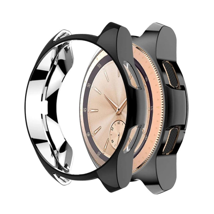 Black protective case for Samsung Galaxy Watch Gear S3, designed to safeguard the watch with durable, stylish coverage.