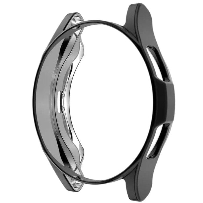 Black protective case for Samsung Galaxy Watch Gear S3, designed to safeguard the watch with durable, snug fit.