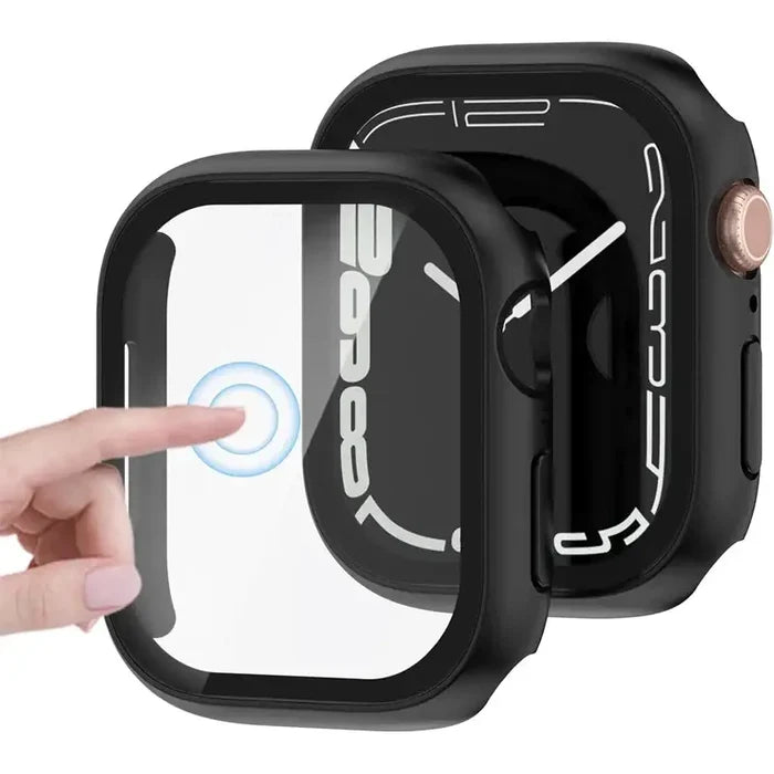 Habicare TWS protective case for Apple Watch Series 1, 2, 3 42mm, showing the slim, clear cover fitted on the watch.