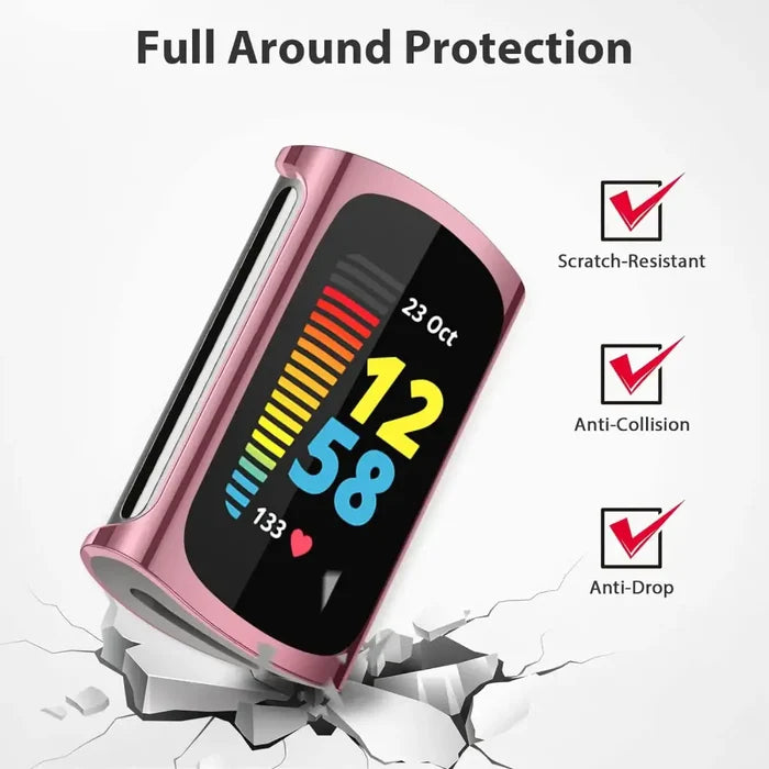 Habicare protective case for Fitbit Charge 6 TWS, silicone cover with precise cutouts and sleek design for device protection