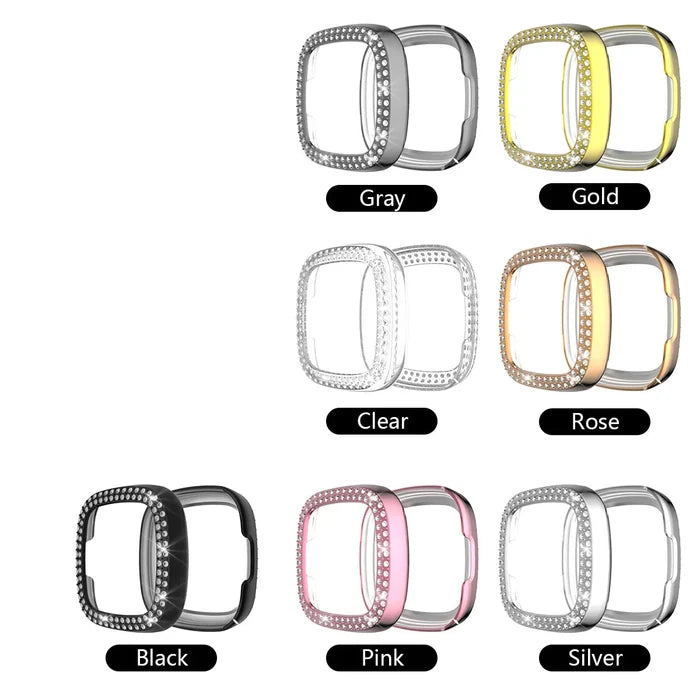 Habicare TWS protective case for Fitbit Versa 3, showing a durable, sleek black cover designed to safeguard the smartwatch.