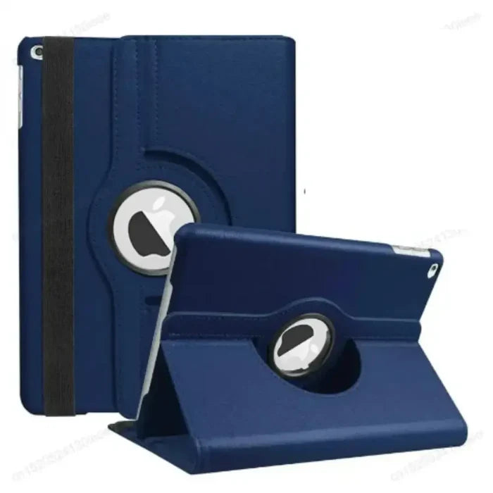 Navy protective stand case for iPad series by Habicare, with adjustable stand and secure cover, designed for durability and style.