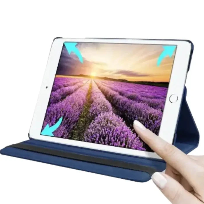 Habicare 9eight5 navy protective stand case for iPad series with built-in stand and durable cover, designed for secure tablet protection.