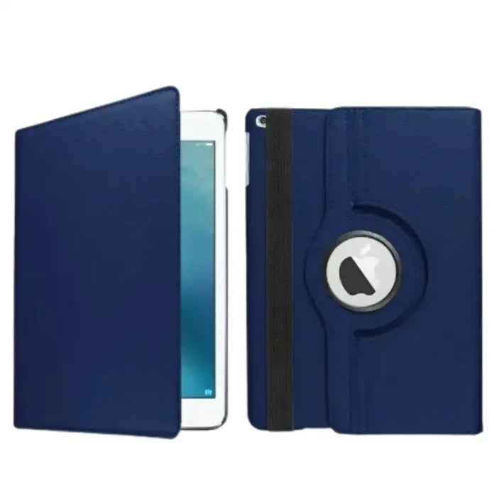 Navy blue 9eight5 protective stand case for iPad series by Habicare, featuring a sturdy design and adjustable stand functionality.