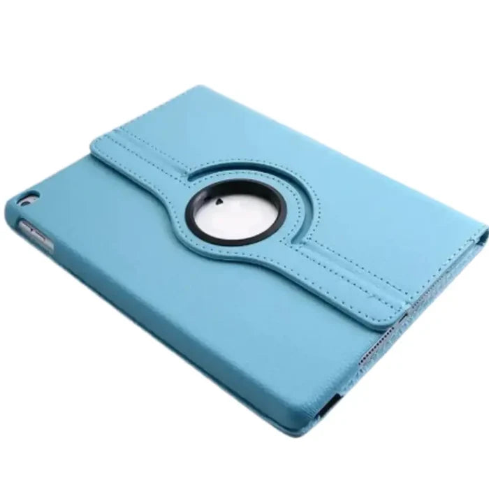Sky blue 9eight5 protective stand case for iPad series by Habicare, featuring a durable design and built-in stand functionality.