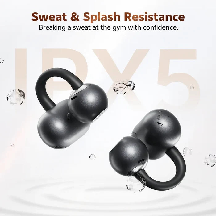 QCY Crossky C50 wireless in-ear headphones with ergonomic design and secure fit for active fitness use.