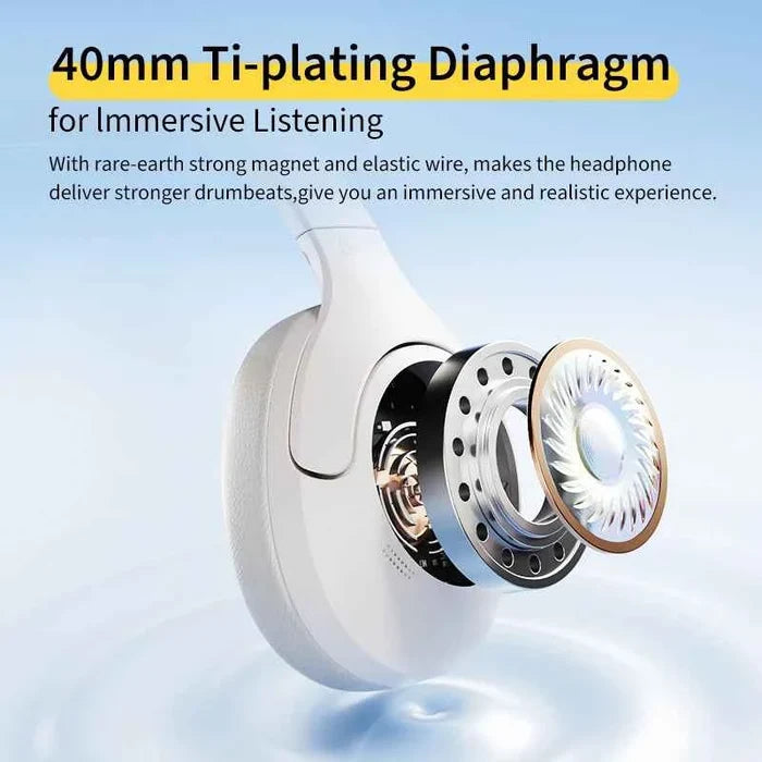 QCY H3 Lite ANC wireless headphones with Bluetooth 5.3, 40mm drivers, and sleek design for HiFi sound.