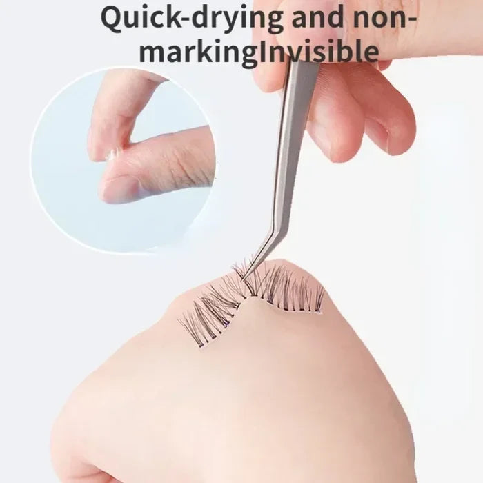 Quick dry eyelash glue in a small makeup bottle, designed for secure eyelash application, by ShopHub NZ.