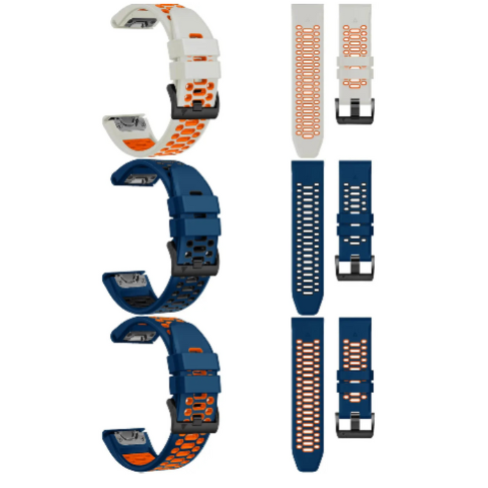 Habicare Quick Fit silicone strap for Garmin Fenix 8 (51mm) in multiple colors, TWS replacement band for Garmin smartwatch.