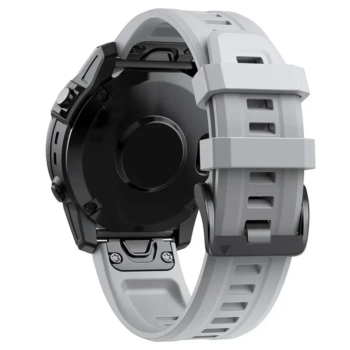 Habicare QuickFit silicone strap for Garmin watches, 22mm, compatible with various models, soft and durable watch replacement band.