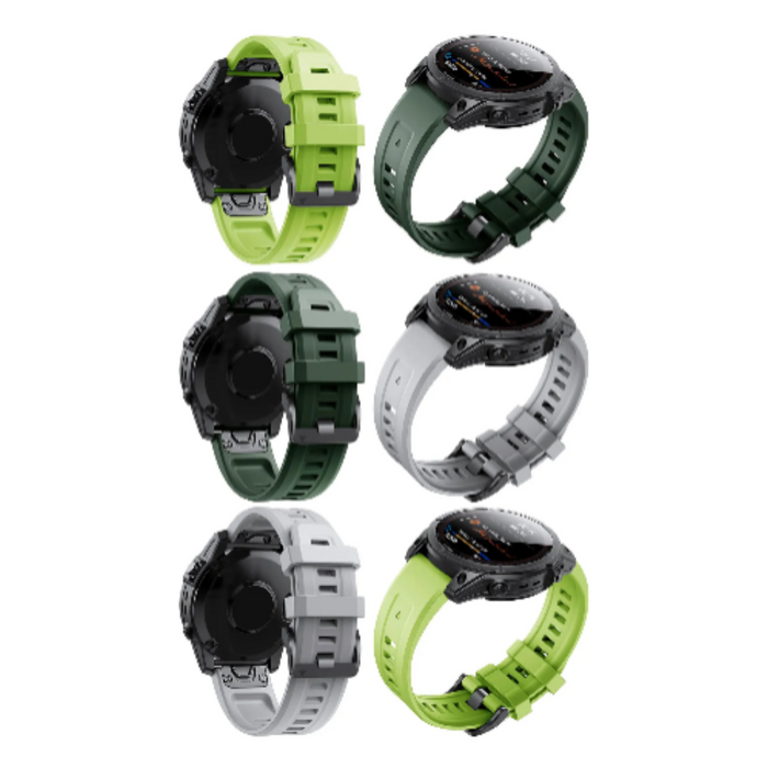 Habicare QuickFit silicone strap for Garmin Instinct smartwatch, available in 12 colors, TWS style for comfortable wear.