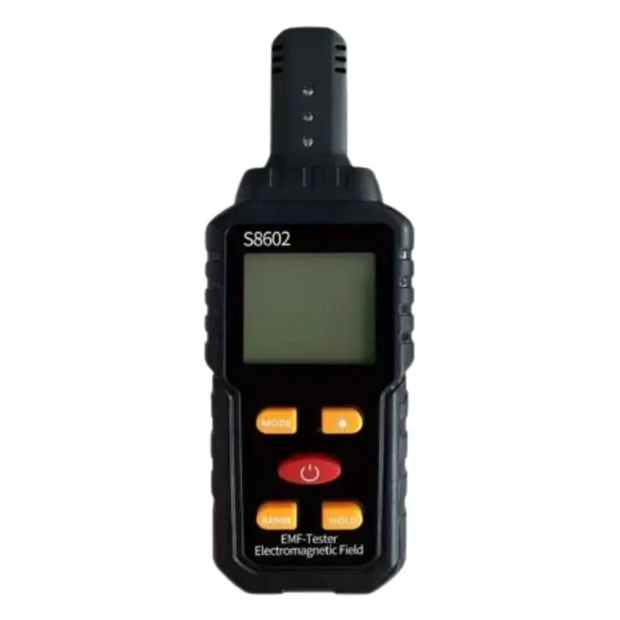 Habicare HBC Radiation Detector showing digital display and sensor, used for detecting radiation levels accurately.