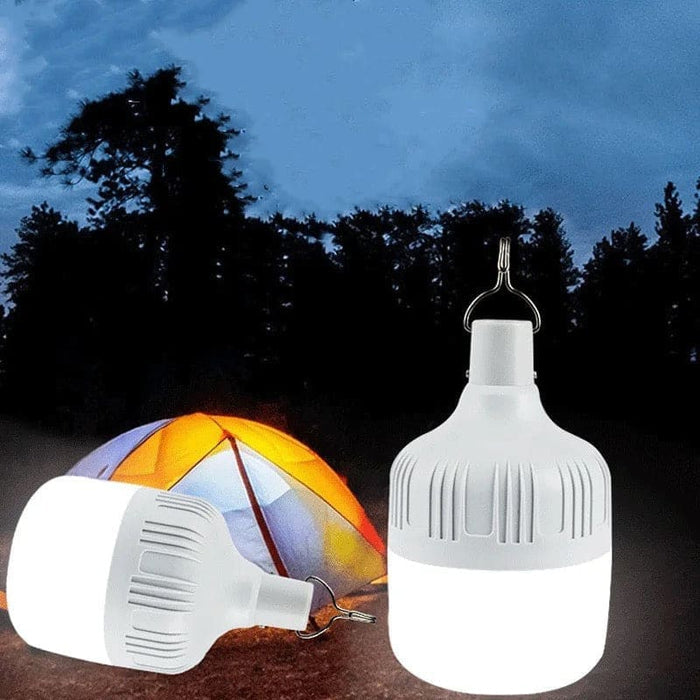 Rechargeable camping light by 9eight5, versatile tool for outdoor illumination, featuring an 80W LED design with multiple lighting modes.
